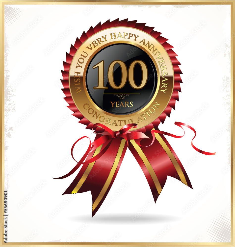 100 years anniversary label 100 years anniversary label