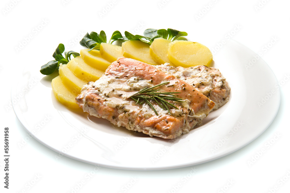 filetto di salmone con patate