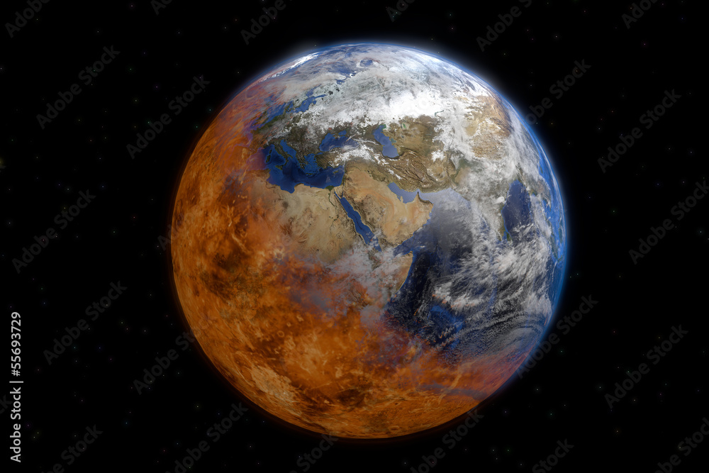 La fin du monde planète terre en 3D