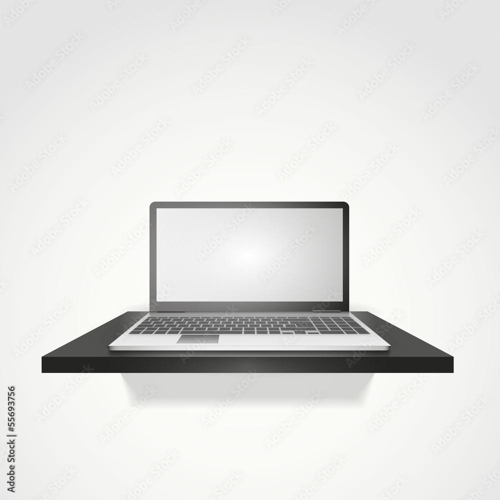 Laptop Isolated on White Background. Vector Illustration. Laptop Isolated on White Background. Vector Illustration.