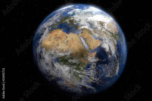 Fototapeta Naklejka Na Ścianę i Meble -  La planète terre centrée sur le continent africain