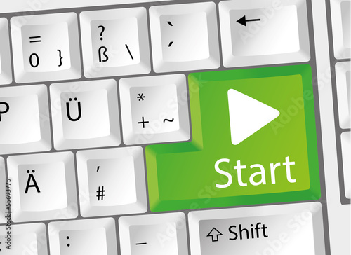Start - Play - Startknopf - Tastatur deutsch