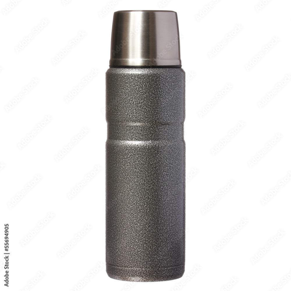 metal thermos isolated on white metal thermos isolated on white