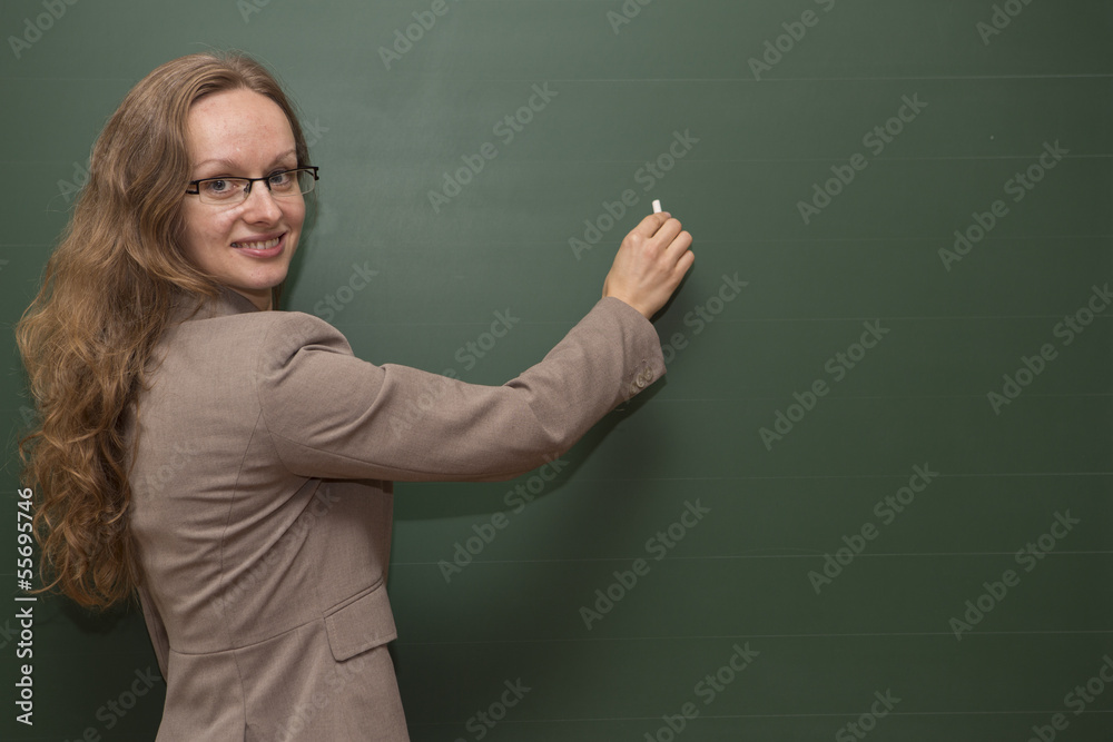 Teacher is writing on the board Teacher is writing on the board