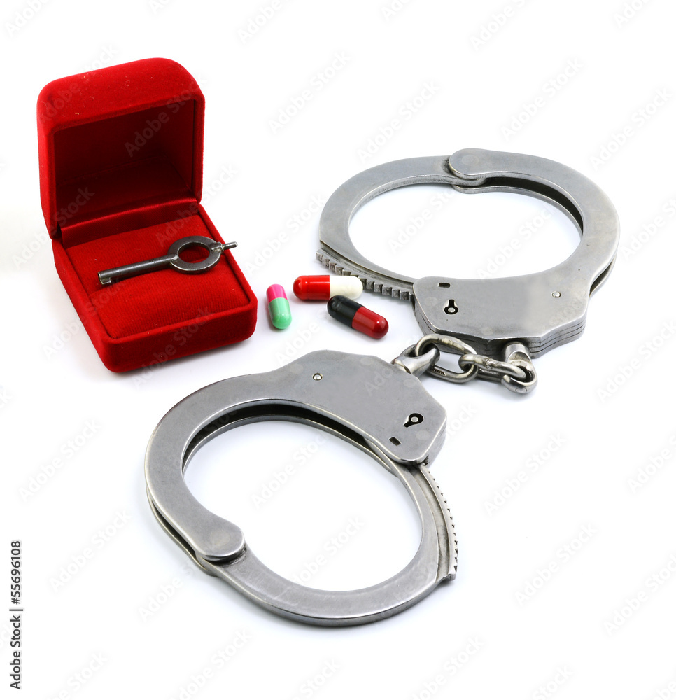 Red box for Handcuffs, Medicine  and Pills