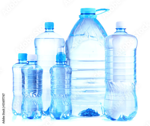 Bottles of water, isolated on white
