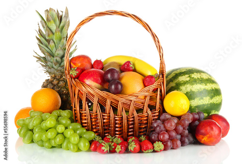 Different fruits  isolated on white