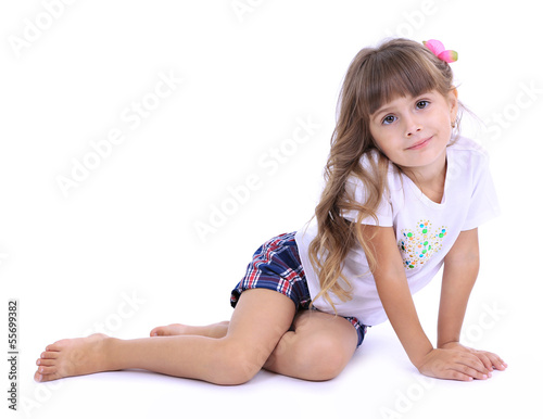 Little girl posing isolated...