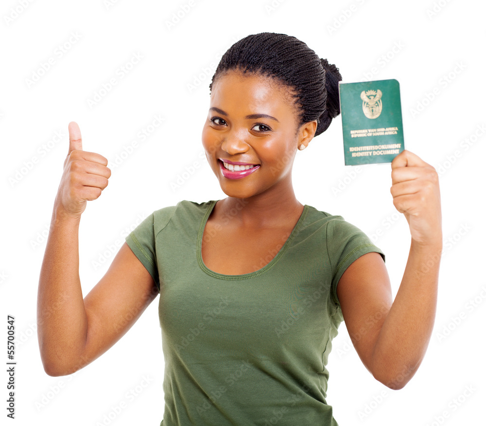young black girl with south african identity document young black girl with south african identity document