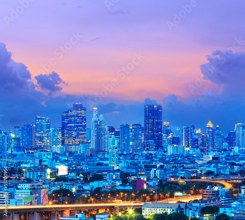 Bangkok city at twilight