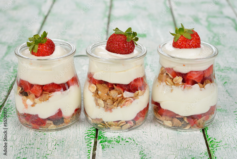 Dessert with strawberries and mascarpone Dessert with strawberries and mascarpone