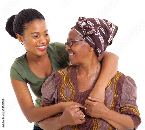 Konstfotografi african senior mother and adult daughter