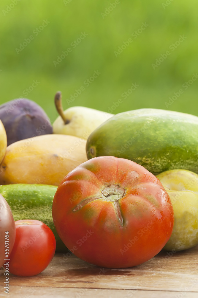 Beef tomatoes and other healthy fruits and vegetables Beef tomatoes and other healthy fruits and vegetables