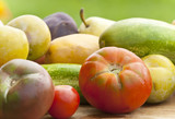 Beef tomatoes and other healthy fruits and vegetables