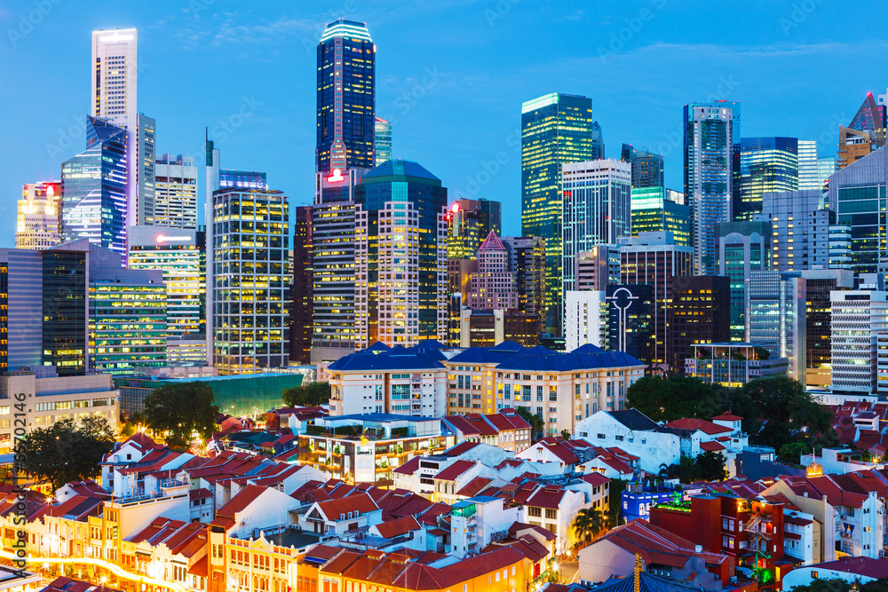 Naklejka premium Singapore at night