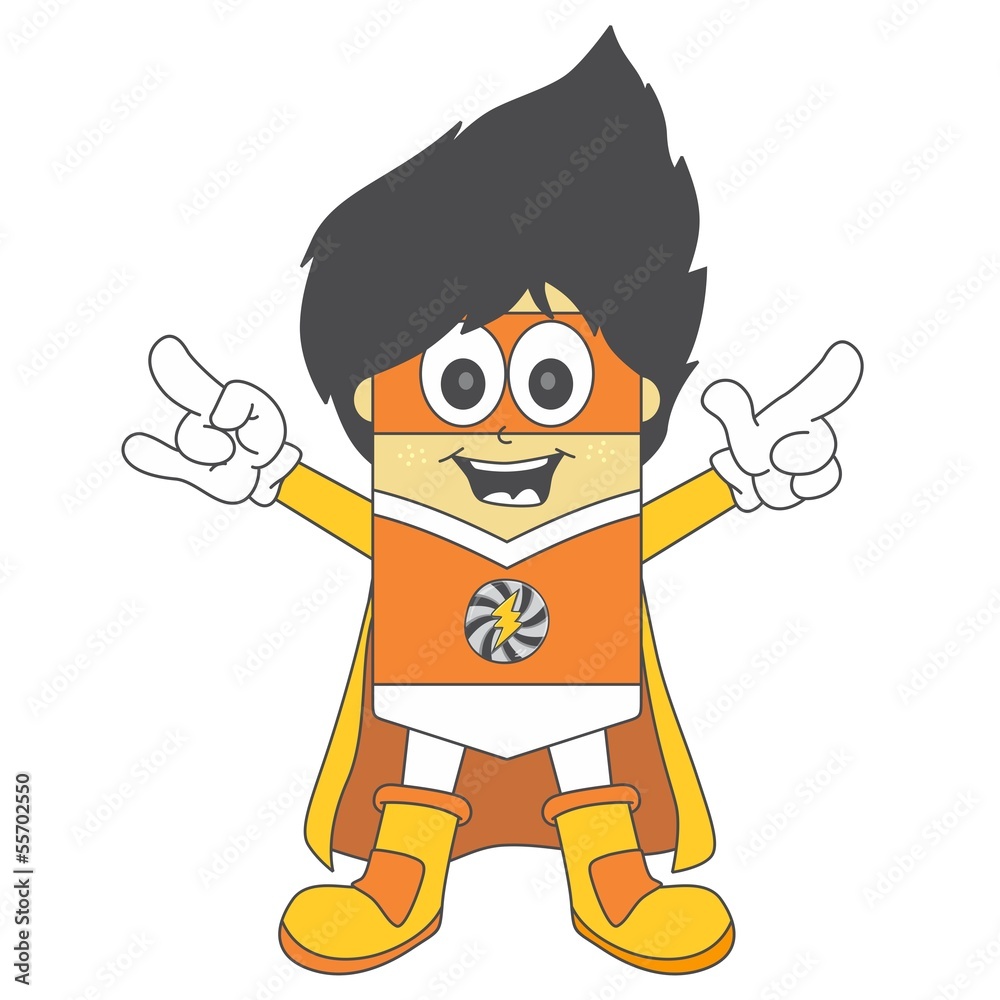 orange cartoon hero