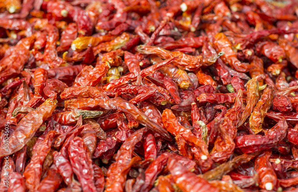 dried red chili  are many