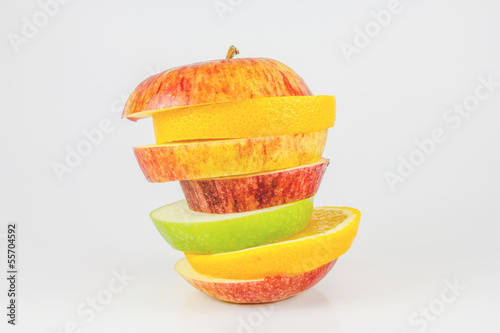 Mixed Fruit on white background