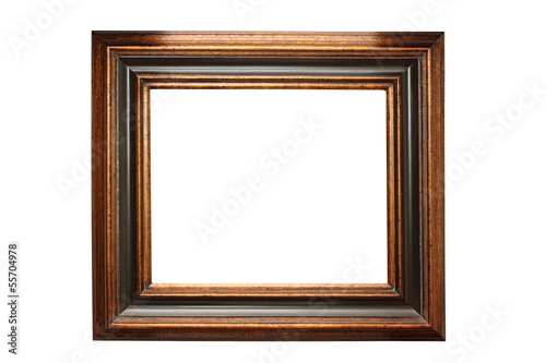 dark painting frame isolated on white