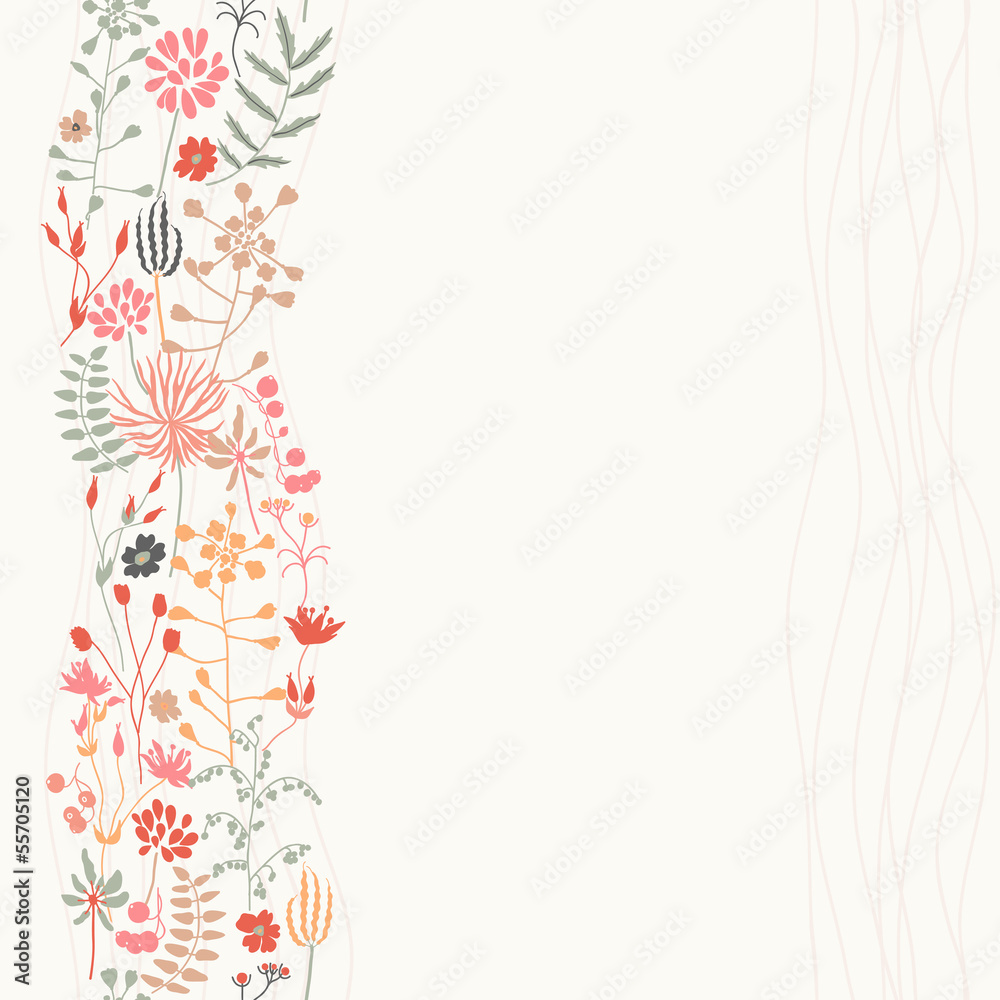 Vertical seamless floral background Vertical seamless floral background