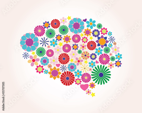 Abstract human brain, creative, vector