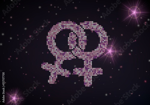 3d render of a lesbian homosexual symbol of glamour stars