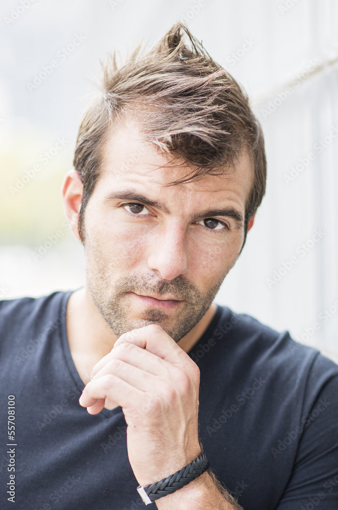 Portrait of man looking at the camara. Portrait of man looking at the camara.