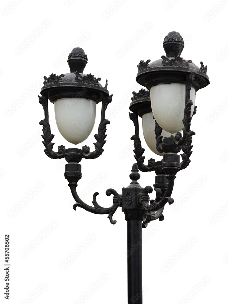 Classical street light on white Classical street light on white