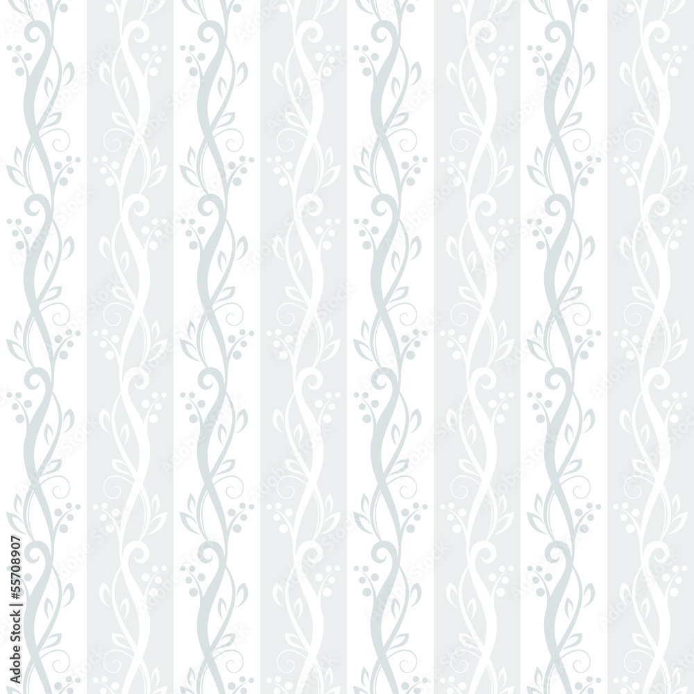 Obraz premium Seamless blue floral pattern. Vector illustration.