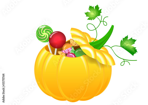 Halloween - citrouille avec bonbons