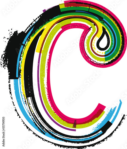 Colorful Grunge LETTER c