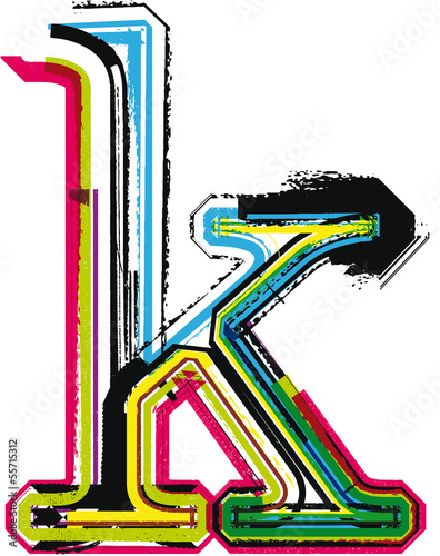 Colorful Grunge LETTER k