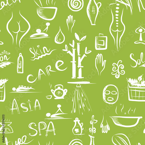Massage and spa concept, seamless pattern for your design