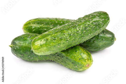 Three fresh cucumber