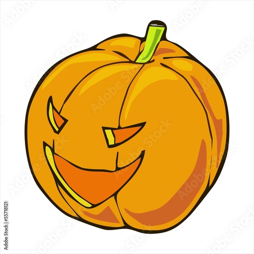 lighting Halloween pumpkin cartoon vector