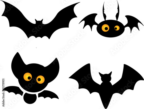 Fototapeta Naklejka Na Ścianę i Meble -  Halloween vector background with bats.