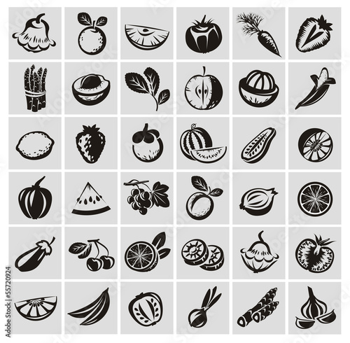 Vegetables and fruits icons