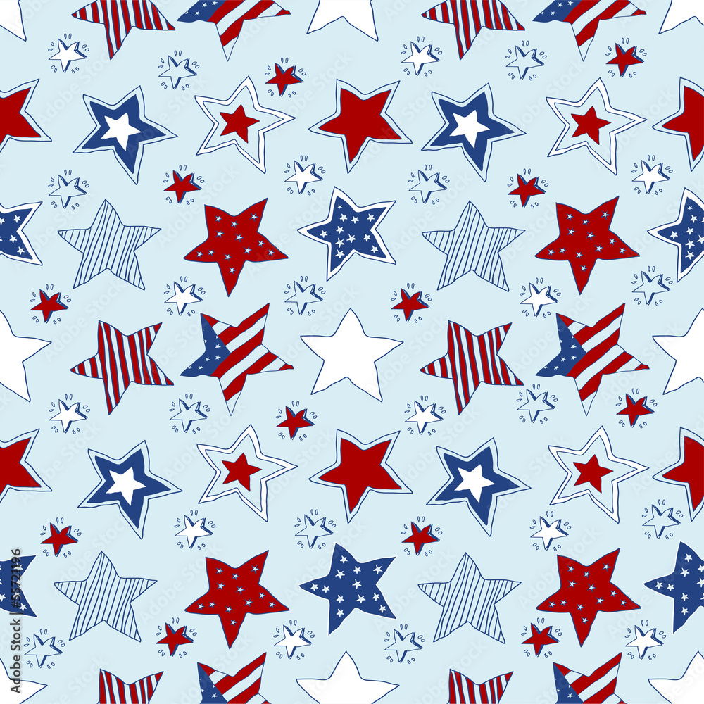 American stars and stripes seamless pattern
