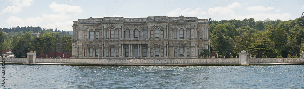 Large palace on a river bank