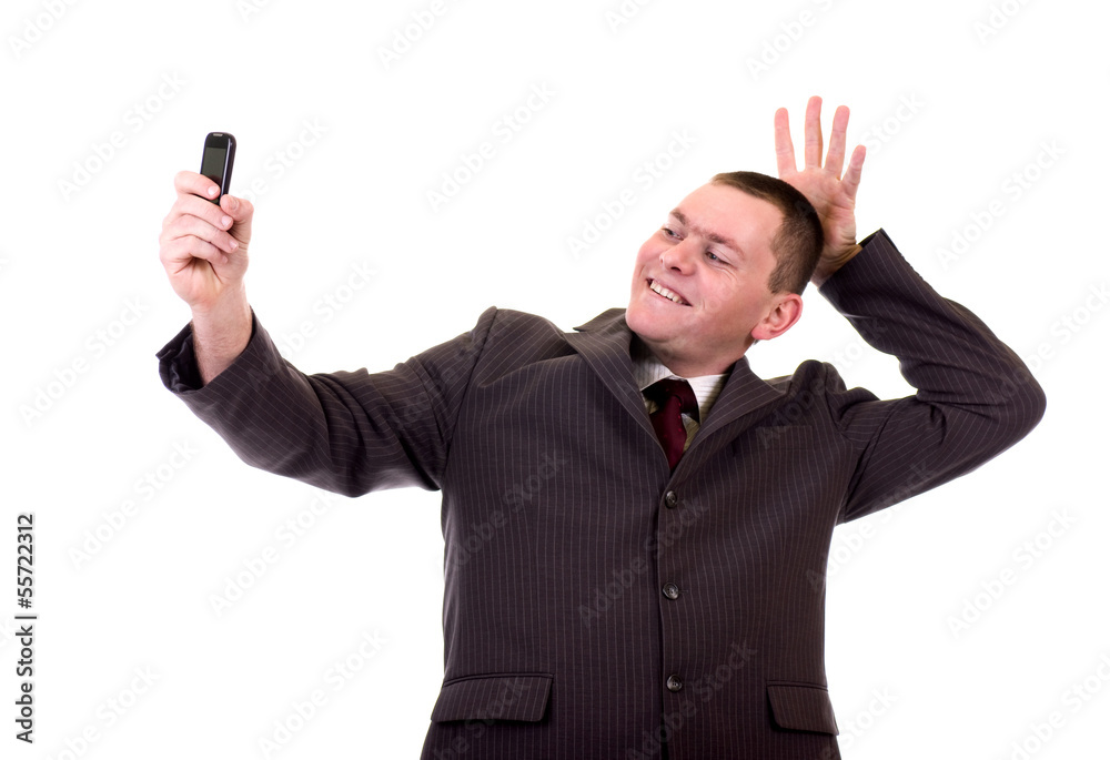 Young business man taking photos with phone camera Young business man taking photos with phone camera