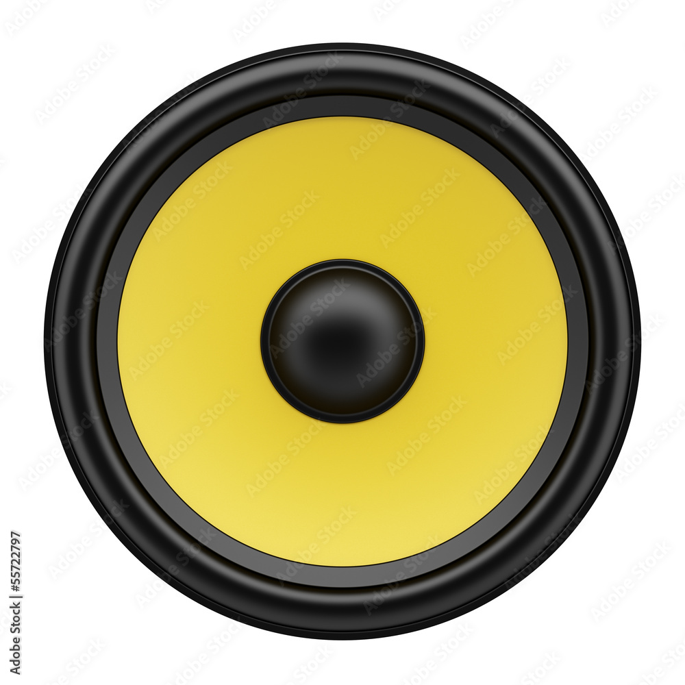 yellow loudspeaker isolated on white background yellow loudspeaker isolated on white background