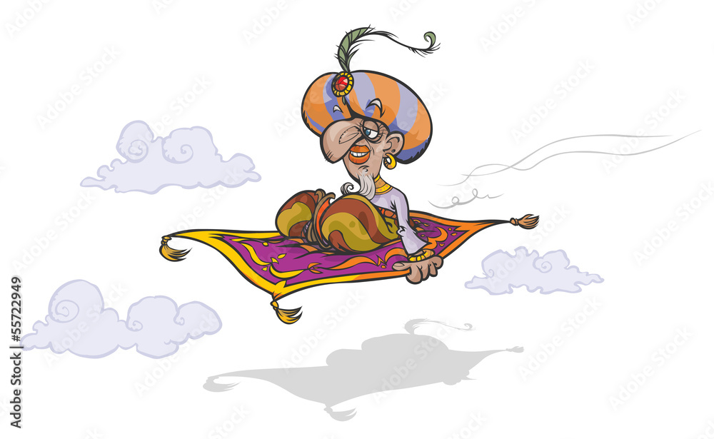 cartoon flying carpet