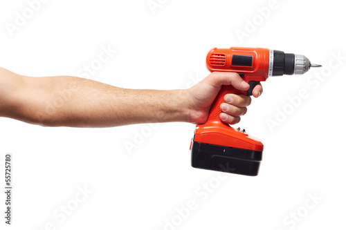 Hand with drill.