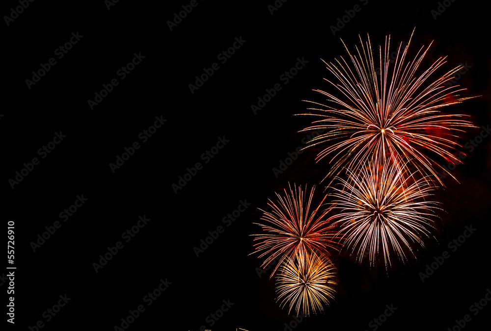 Fireworks display in the night sky