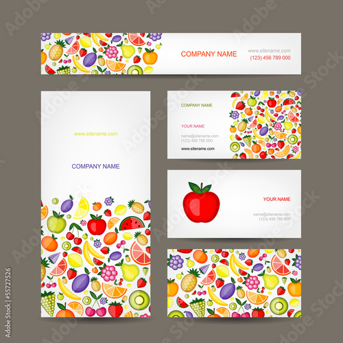 Business cards design, fruit background