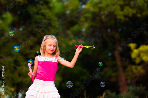 Little girl with bubbles