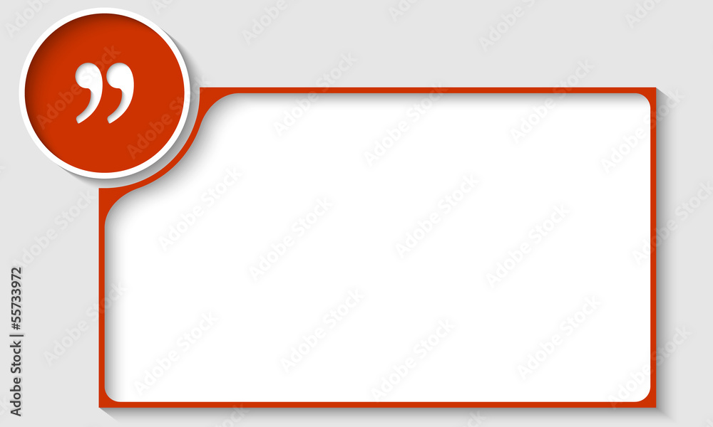 red text frame with quotation mark red text frame with quotation mark