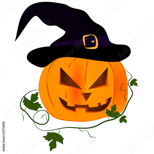 Dynia na halloween z kapeluszek