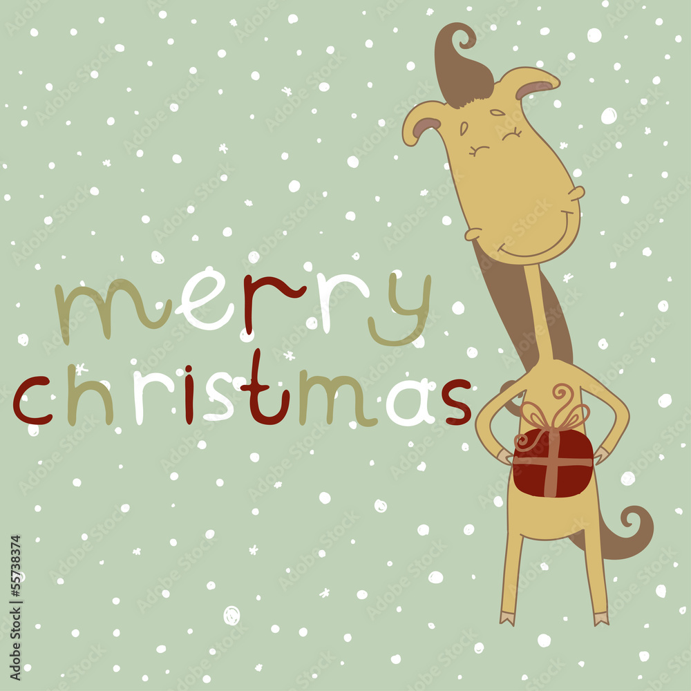 Year of the horse. Christmas and New Year card. Year of the horse. Christmas and New Year card.