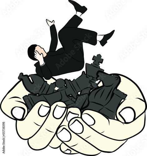 hand draw concept fail business man 